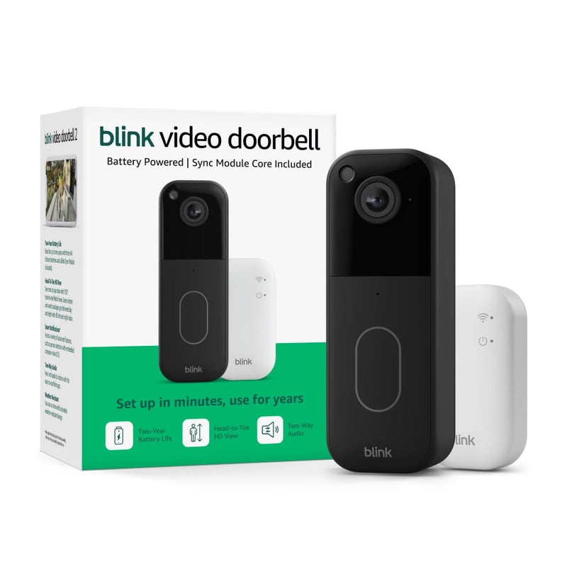 Blink Video Doorbell (newest model) – Head-to-toe HD view, two-year battery life, and simple setup. Sync Module Core included – System (Black) - Image 2